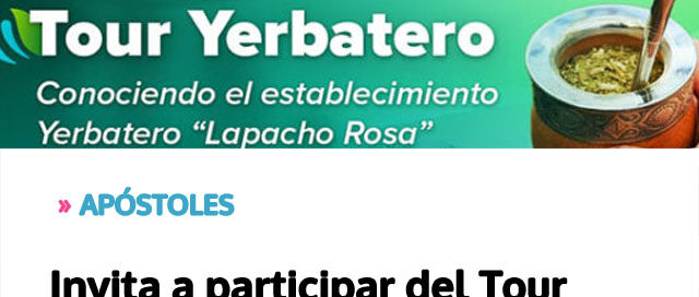 Apóstoles invita a participar del Tour Yerbatero el próximo 23 de enero